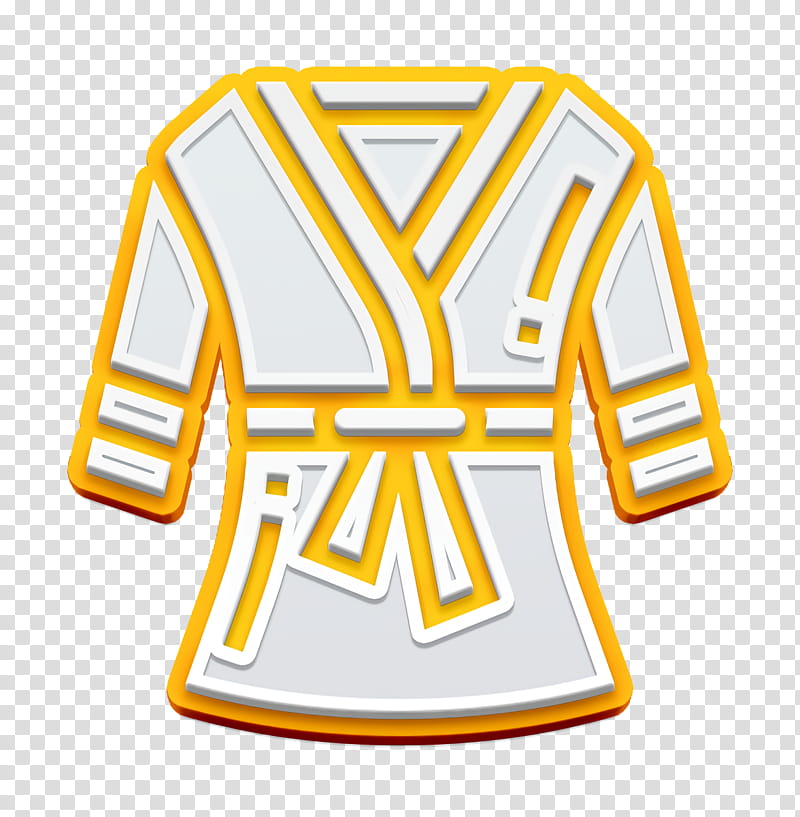 Bathrobe icon Spa Element icon, Clothing, Yellow, Sports Uniform, Sleeve, Tshirt, Jersey, Sportswear transparent background PNG clipart