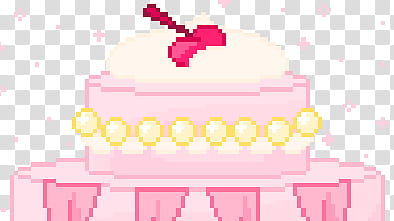 Pixel, round pink -tier cake illustration transparent background PNG clipart