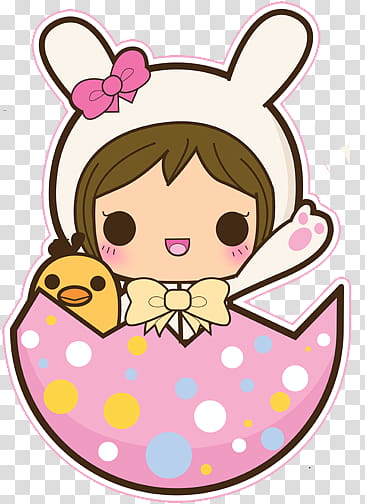 Pascua Easter, girl wearing rabbit cap illustration transparent background PNG clipart