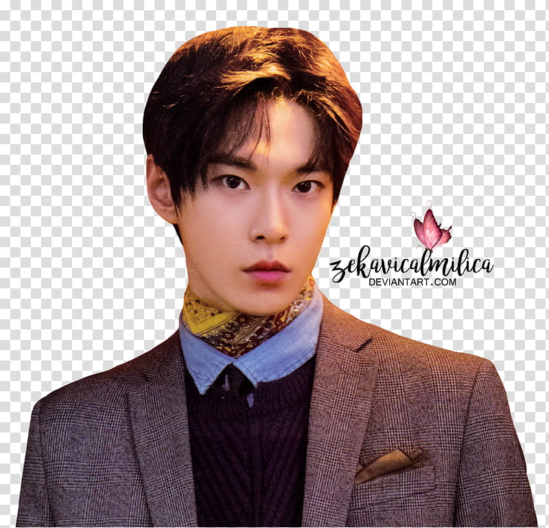 NCT Doyoung  Season Greetings, man in brown suit jacket transparent background PNG clipart