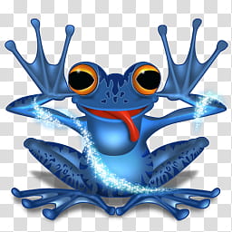 Rainmeter Tabbed Dock, blue frog cartoon illustration transparent background PNG clipart