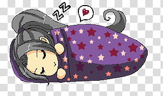 Seras Chibi Commission, gray haired female anime character sleeping transparent background PNG clipart