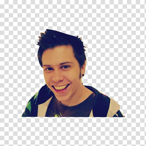 RubiusOMG, smiling man with black stud earring transparent background PNG clipart