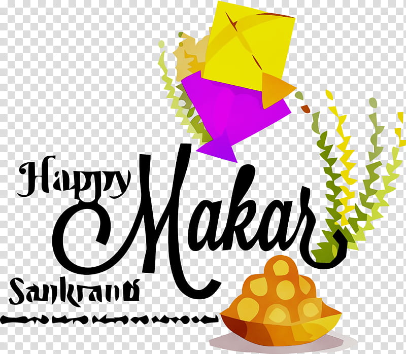 yellow text logo font junk food, Makar Sankranti, Magha, Mela, Maghi, Bhogi, Watercolor, Paint transparent background PNG clipart