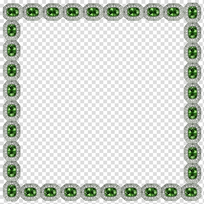 Frames , square green and silver template transparent background PNG clipart