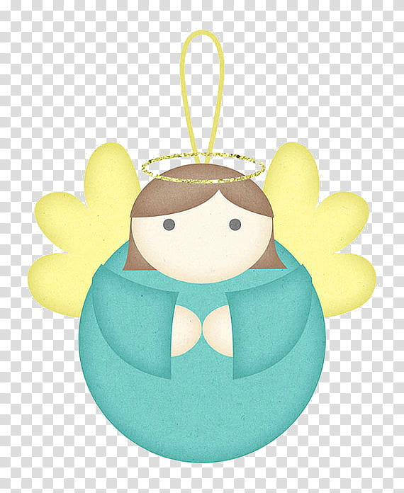 Christmas Stuff, blue and yellow angel ornament illustration transparent background PNG clipart