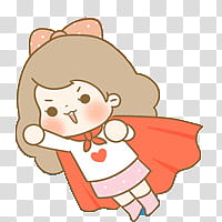 Diudiu and Daidai , brown-haired girl wearing red cape illustration transparent background PNG clipart