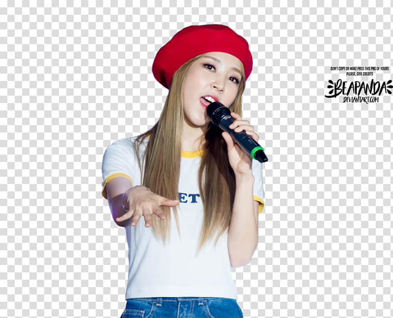 Moonbyul MAMAMOO, woman standing while holding microphone transparent background PNG clipart