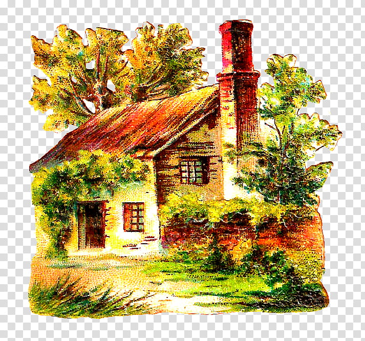Harvest Time s, red house painting transparent background PNG clipart