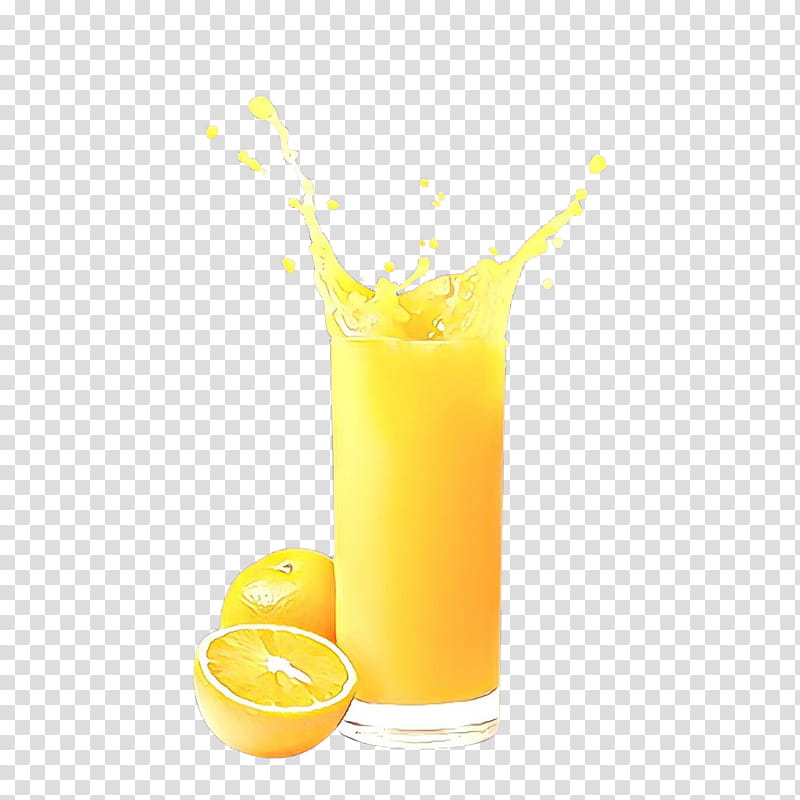 orange drink juice drink fuzzy navel orange soft drink, Harvey Wallbanger, Orange Juice, Yellow, Nonalcoholic Beverage, Cocktail Garnish transparent background PNG clipart