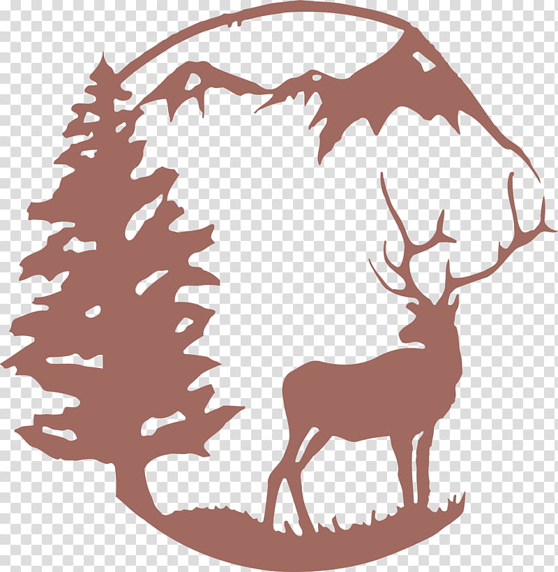 Tree Wall, Moose, Deer, Metal, Plasma Cutting, Stainless Steel, Craft, Hook transparent background PNG clipart