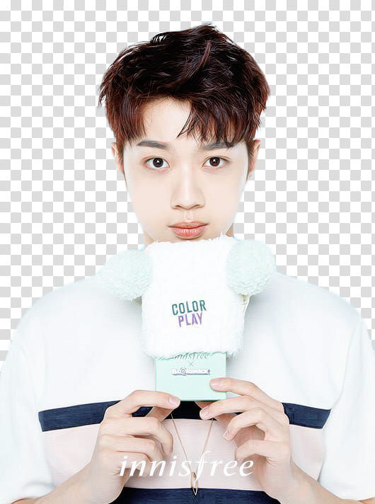 RENDER LAI GUAN LIN WANNA ONE, men's white and blue t-shirt transparent background PNG clipart