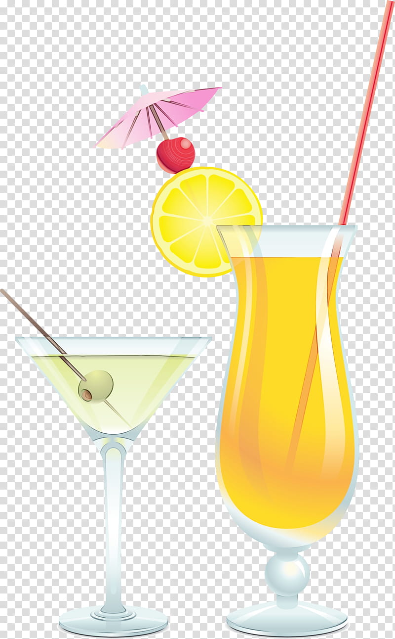 drink cocktail garnish alcoholic beverage martini glass non-alcoholic beverage, Watercolor, Paint, Wet Ink, Nonalcoholic Beverage, Distilled Beverage, Juice, Classic Cocktail transparent background PNG clipart