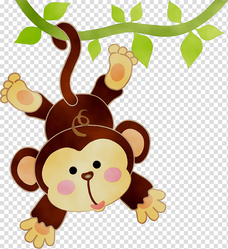 Jungle, Drawing, Safari, Cartoon, Monkey, Animal, Infant, Sticker transparent background PNG clipart