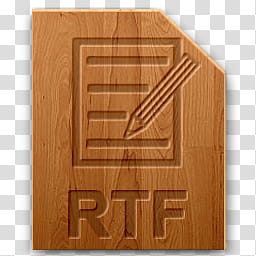Wood icons for file types, rtf, RTF logo transparent background PNG clipart