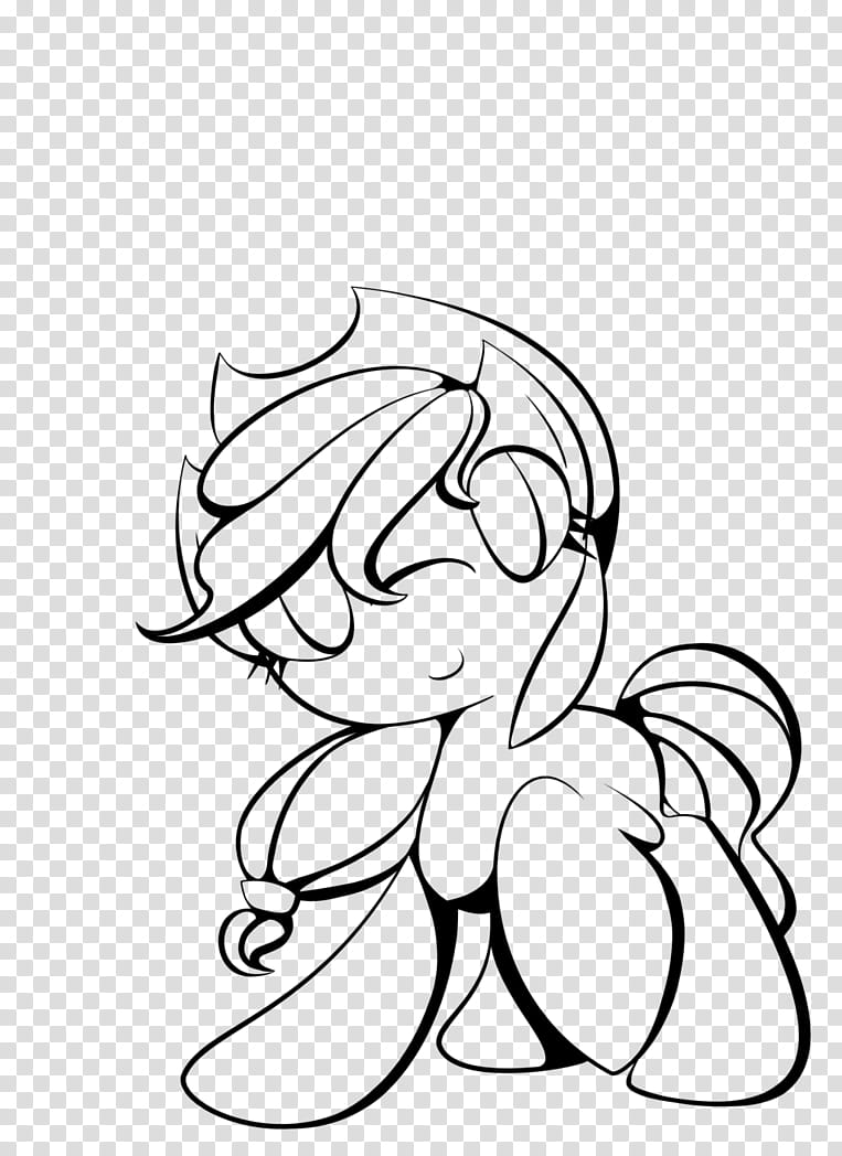 [Lineart] Apple Pony transparent background PNG clipart