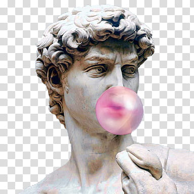 V a p o r w a v e, statue of David transparent background PNG clipart