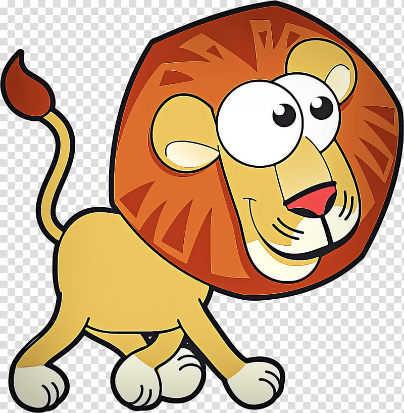 cartoon big cats lion tail, Cartoon, Wildlife transparent background PNG clipart