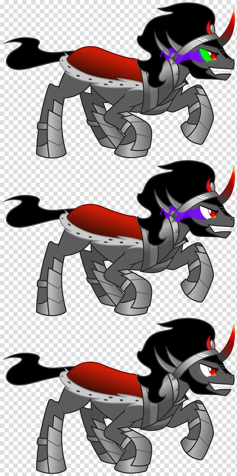 MLP Resource King Sombra , three gray-and-red animal character illustration transparent background PNG clipart