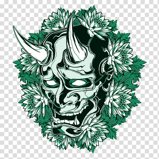 Oni Head, Demon, Hannya, Mask, Drawing, Noh, Ogre, Tattoo transparent background PNG clipart