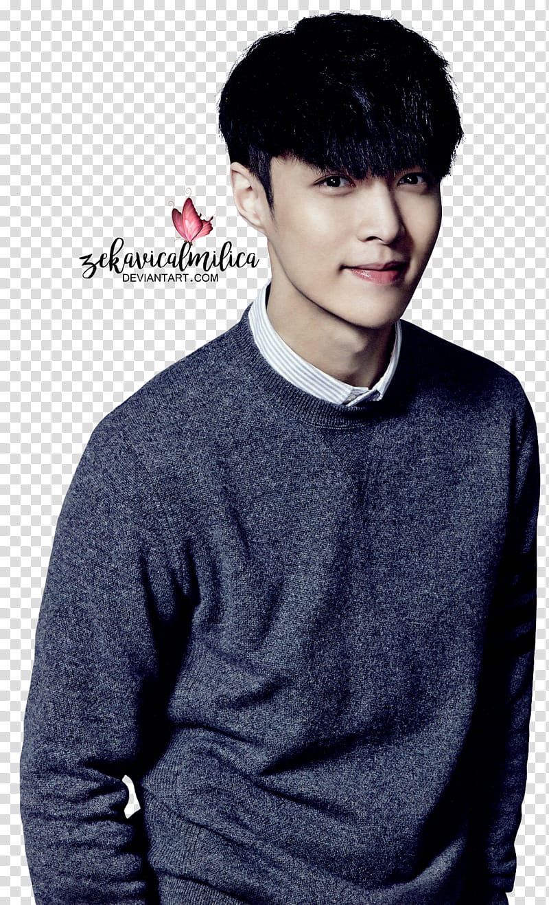 EXO Lay  Season Greetings, man wearing grey long-sleeved shirt while smiling transparent background PNG clipart