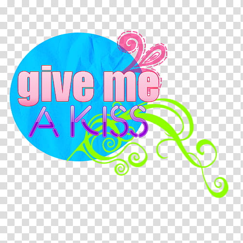 give me a kiss text transparent background PNG clipart