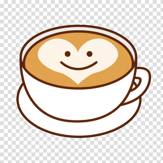 Coffee cup, Emoticon, Smile, Facial Expression, Smiley, Yellow, Drinkware, Line transparent background PNG clipart