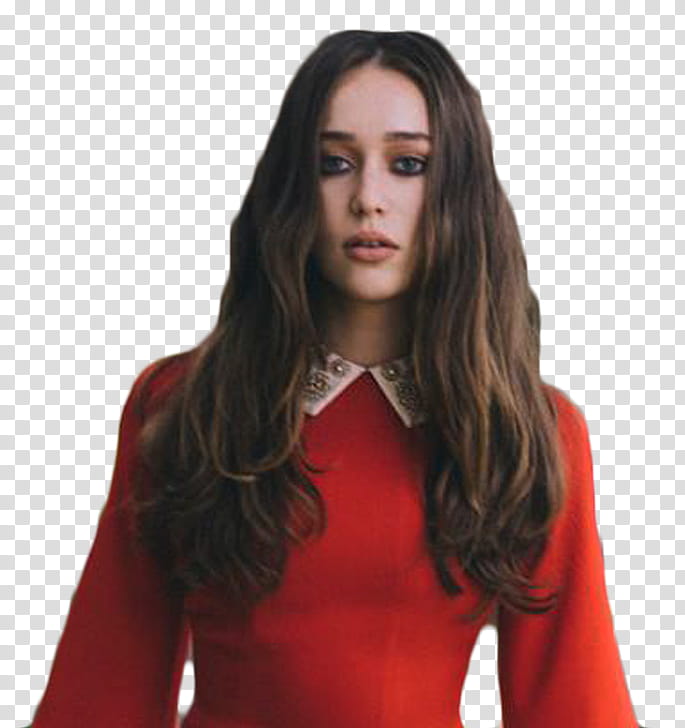 Alycia Debnam Carey, woman wearing red collared long-sleeved shirt transparent background PNG clipart