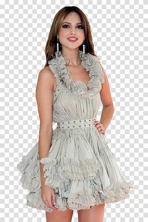 Eiza Gonzalez, woman wearing halterneck dress transparent background PNG clipart
