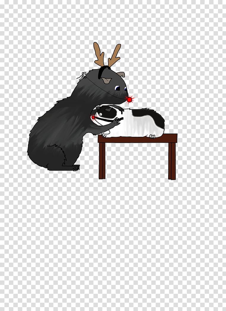 Mother Piggie Helping Her Son Put On Rudolph Nose transparent background PNG clipart