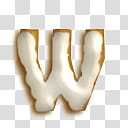 Cookie letters, white letter w illustration transparent background PNG clipart