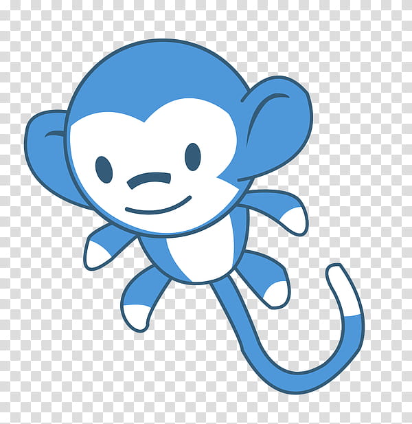 Monkey Plushie, blue and white monkey character transparent background PNG clipart