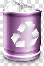 Metallic RecycleBin Set, RecycleBinFull icon transparent background PNG clipart