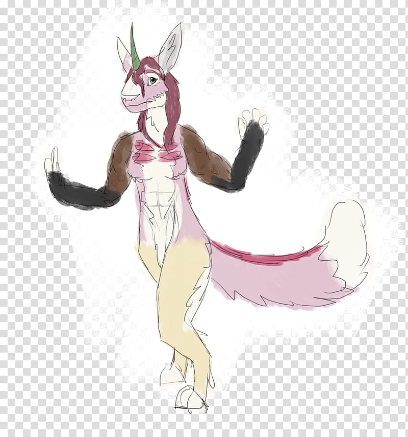 Anthro Fursona sketch transparent background PNG clipart