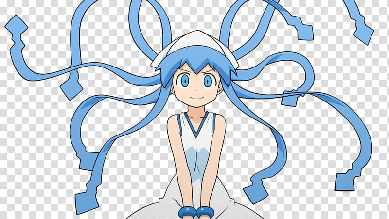 Shinryaku Ika Musume , woman in blue hair anime character transparent background PNG clipart