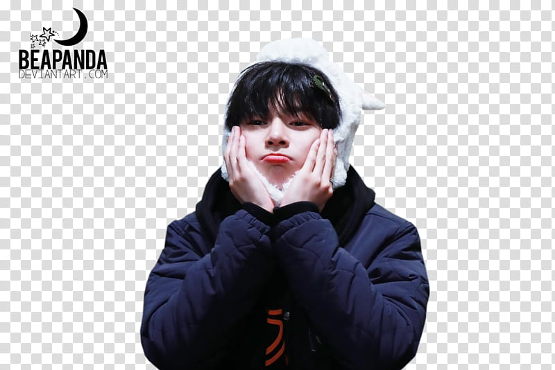 Jeongin Stray Kids, man pouting face while holding face transparent background PNG clipart