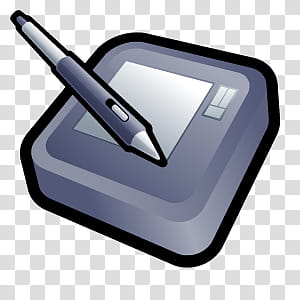 D Cartoon Icons II, Wacom Intuos , electronic monitor with pen transparent background PNG clipart