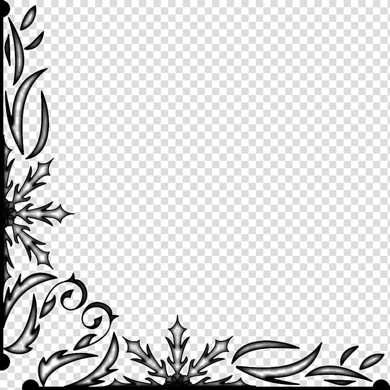 Christmas corners, black leafy border illustration transparent background PNG clipart