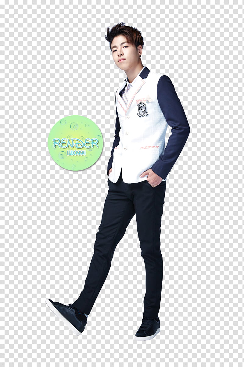 man wearing blue and white coat transparent background PNG clipart