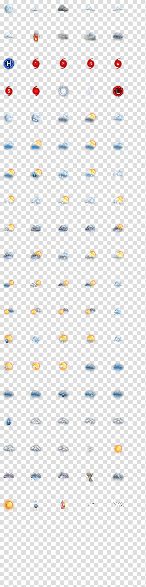 The REALLY BIG Weather Icon Collection, weather-sprite-small transparent background PNG clipart