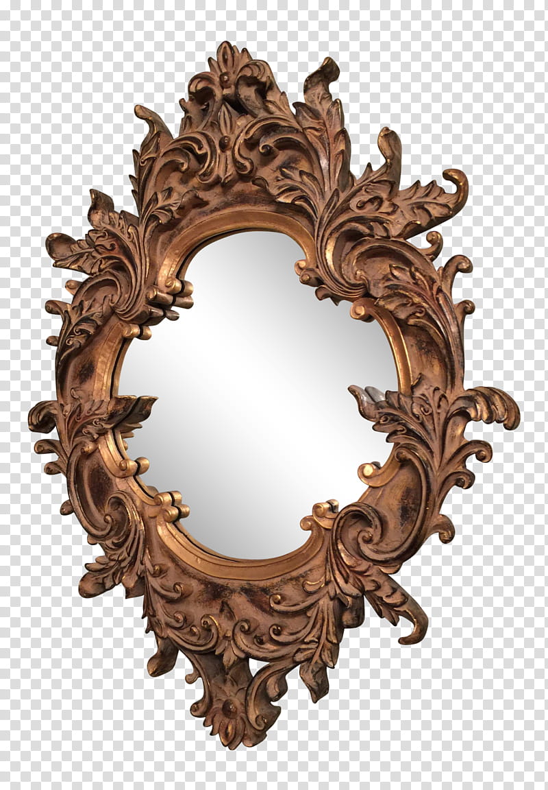 Wooden, Mirror, Rococo, Antique, Furniture, Ornament, Rococo Revival, Carved Wood Mirror transparent background PNG clipart