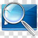 Oxygen Refit, gnome-hideseek, blue folder and magnifying glass icon transparent background PNG clipart