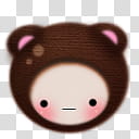 kawaii babies icons, brown emoji art transparent background PNG clipart
