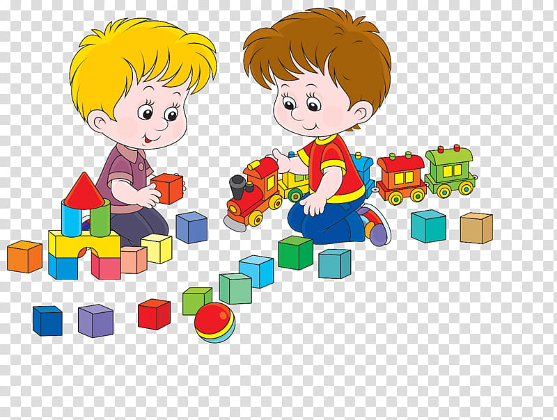 children sharing toys cartoon