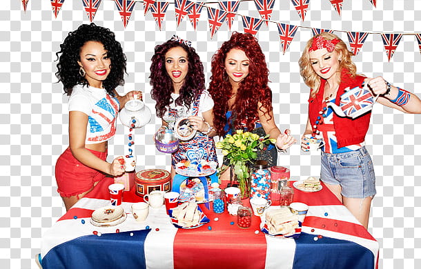 Little Mix, four girls having party transparent background PNG clipart