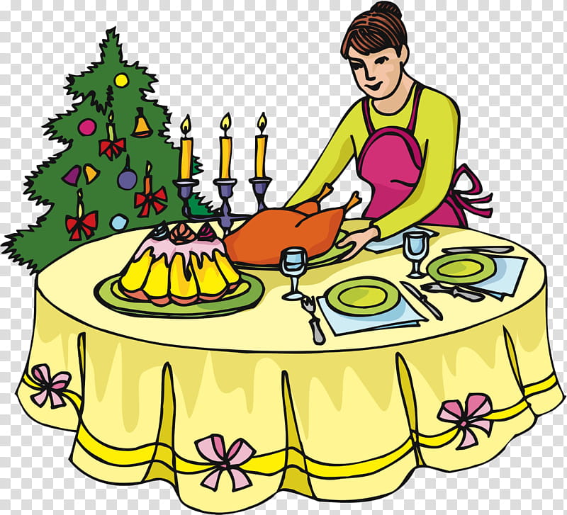 Christmas And New Year, Christmas Dinner, Christmas Day, Thanksgiving Dinner, Food, Cartoon, Lunch, Meal transparent background PNG clipart