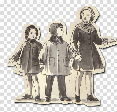 retro style from  s, woman and children holding each other transparent background PNG clipart