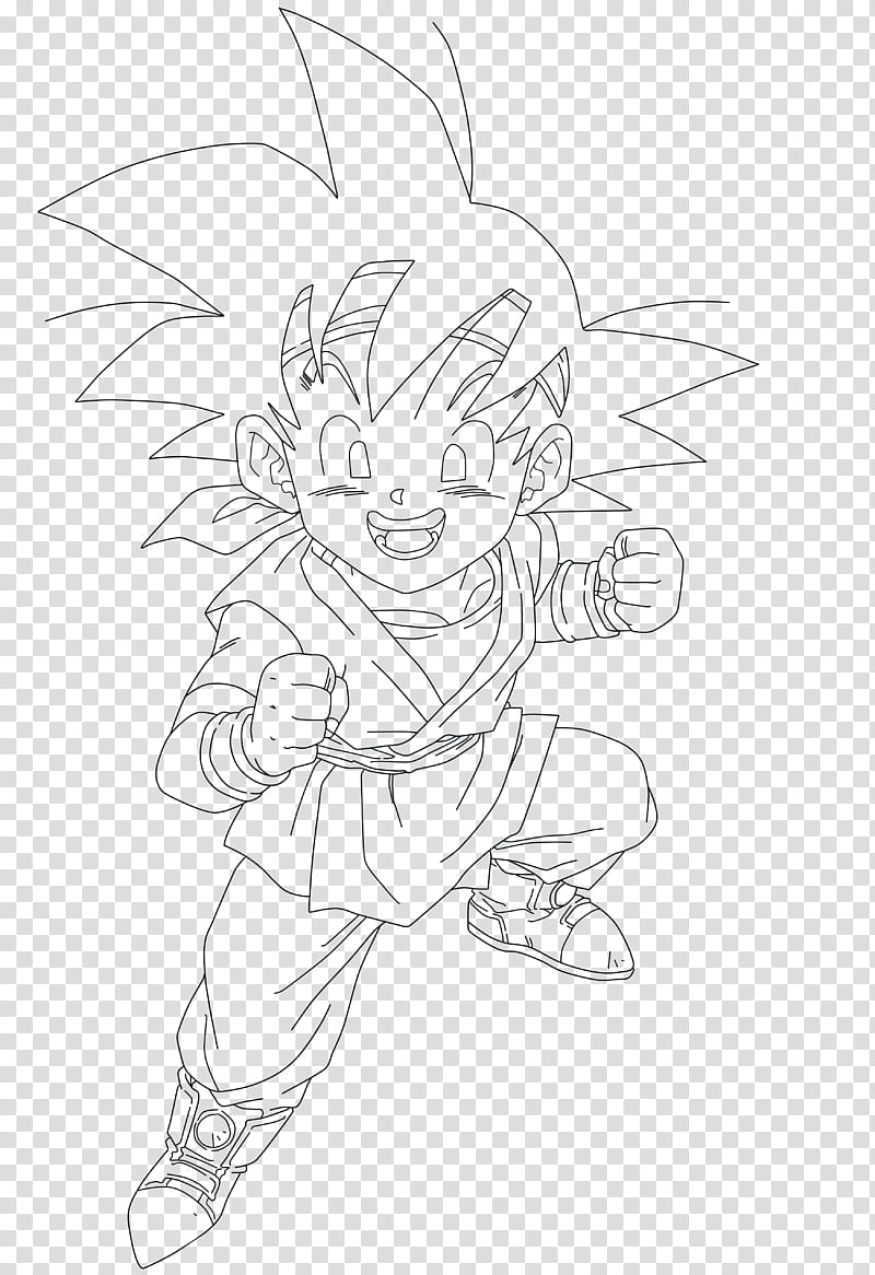 Goku Jr LINE ART, Son Goku illustration transparent background PNG clipart