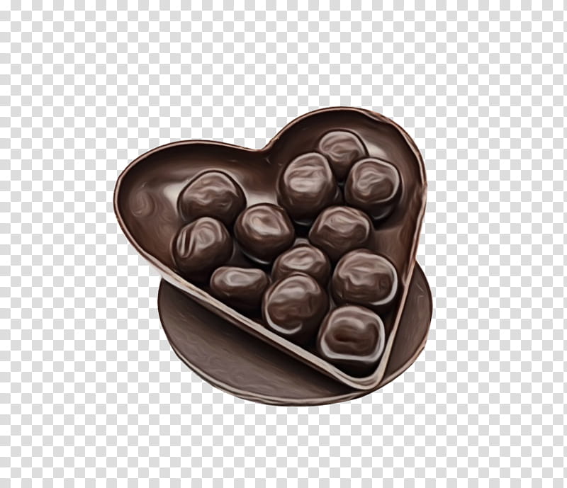 Food Heart, Watercolor, Paint, Wet Ink, Chocolate Truffle, Praline, Bonbon, Chocolate Balls transparent background PNG clipart