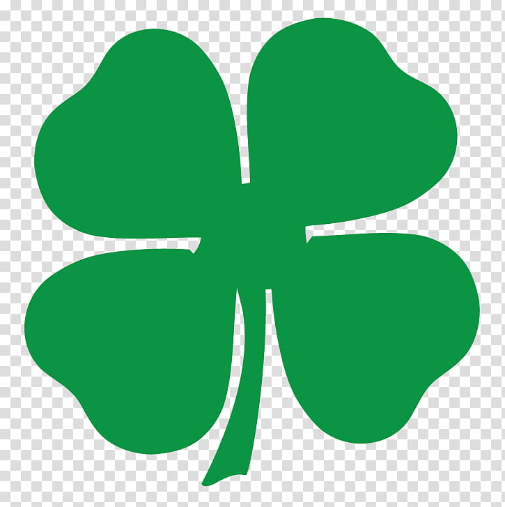 Green Leaf Logo, Fourleaf Clover, Shamrock, Luck, Symbol, Plant, Petal transparent background PNG clipart